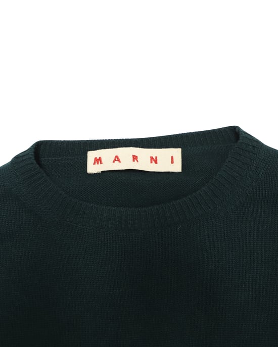Marni Langarm-Pullover mit asymmetrischem Saum aus grüner Wolle - Image 6