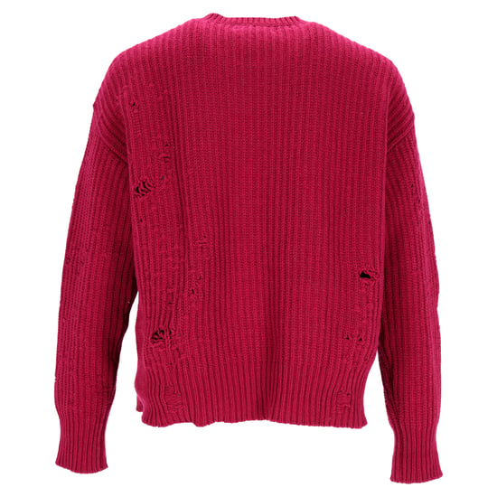 Dsquared2 Pullover mit Rundhalsausschnitt im Used-Look aus roter Wolle - Image 3
