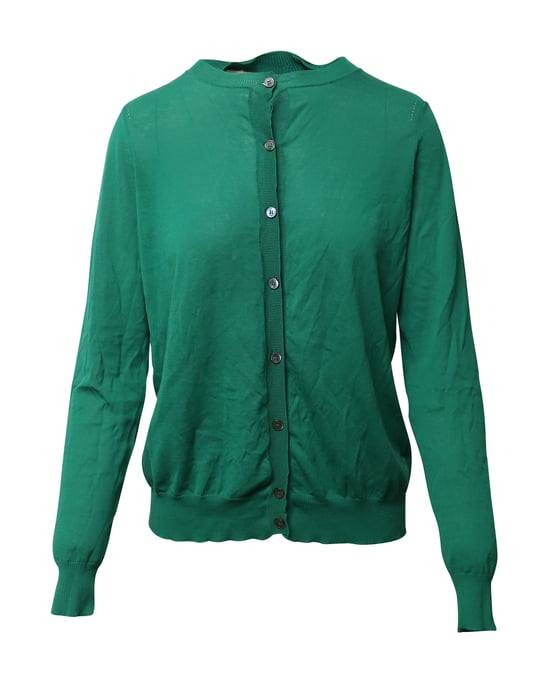 Marni Strickjacke mit Knopfleiste aus grüner Baumwolle - Image 1