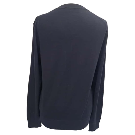 Dolce & Gabbana Strickpullover mit V-Ausschnitt aus marineblauer Wolle - Image 3