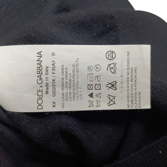 Dolce & Gabbana Strickpullover mit V-Ausschnitt aus marineblauer Wolle - Image 5
