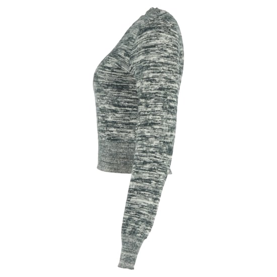 Victoria Beckham Cropped Melange Sweater aus grauer Baumwolle - Image 2