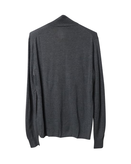 Acne Studios Strickjacke mit Kragen und Knöpfen aus grauer Wolle - Image 2