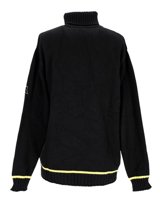 Dolce & Gabbana SNOW Hochgeschlossener Strickpullover aus bedruckter schwarzer Wolle - Image 3