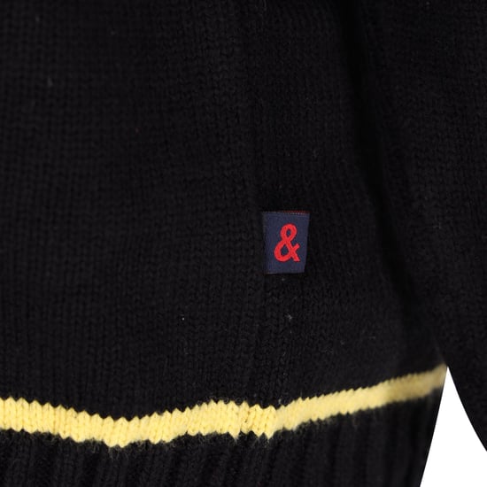 Dolce & Gabbana SNOW Hochgeschlossener Strickpullover aus bedruckter schwarzer Wolle - Image 4