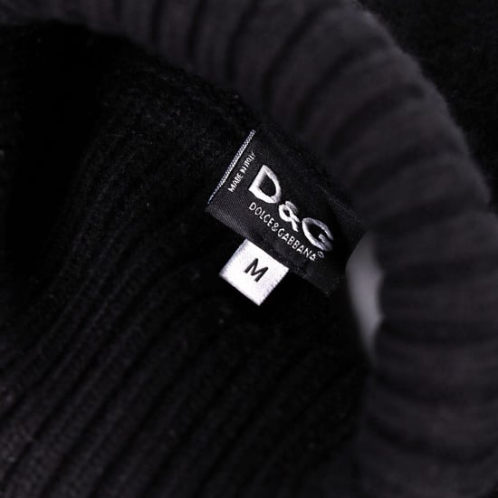 Dolce & Gabbana SNOW Hochgeschlossener Strickpullover aus bedruckter schwarzer Wolle - Image 5
