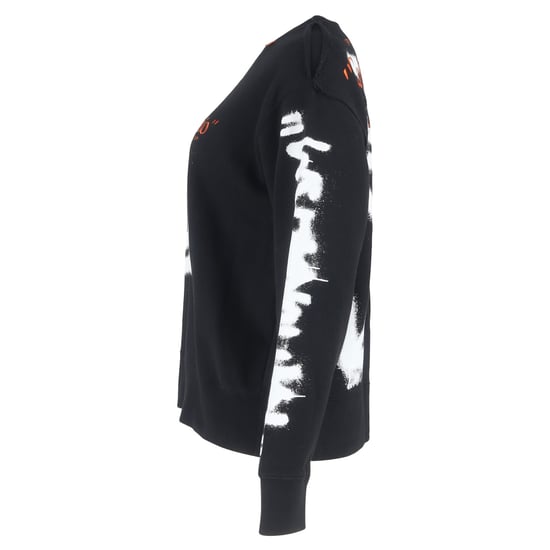Off-White Langarm-T-Shirt mit diamantförmigem Cartoon-Motiv aus schwarzer Baumwolle - Image 2