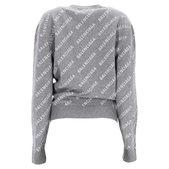 Balenciaga Pullover mit Allover-Logo aus grauer Wolle - Image 3