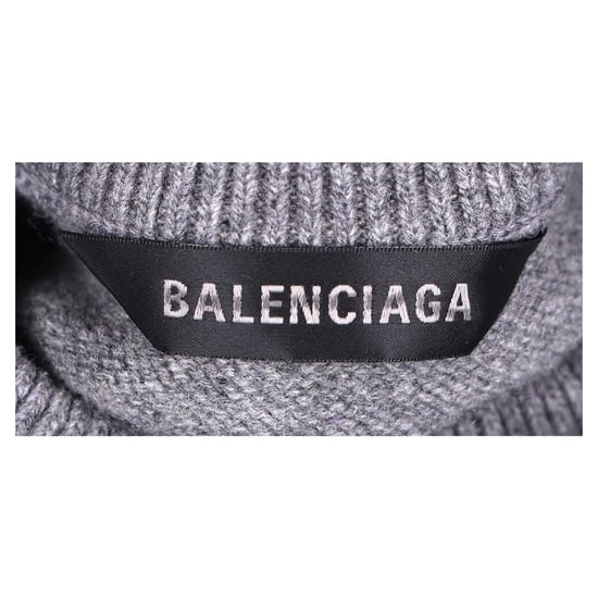 Balenciaga Pullover mit Allover-Logo aus grauer Wolle - Image 4