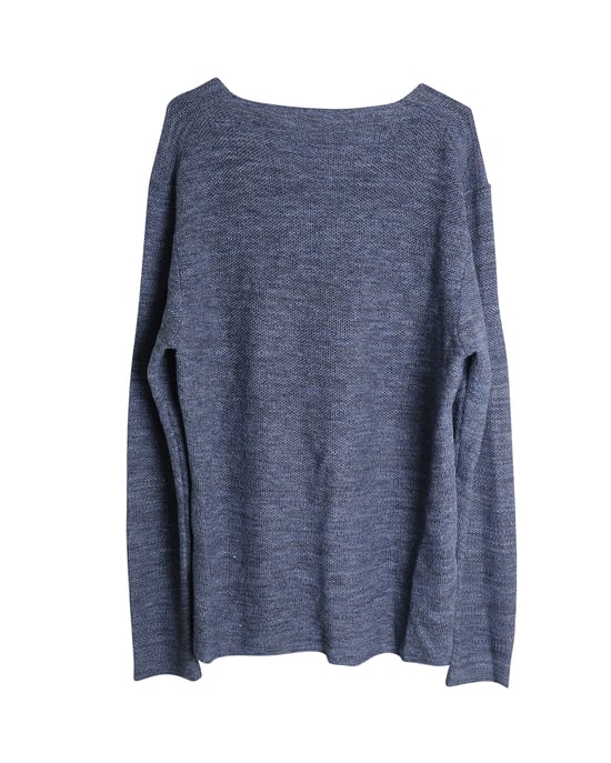 Etro V-Ausschnitt Strickpullover aus blauem Baumwoll-Leinen - Image 2