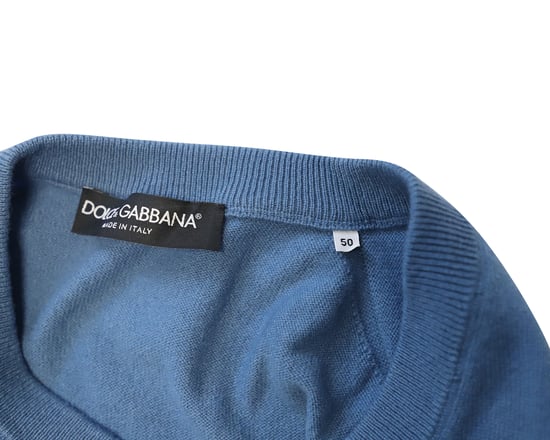 Dolce & Gabbana V-Ausschnitt Pullover aus blauer Kaschmirwolle - Image 5