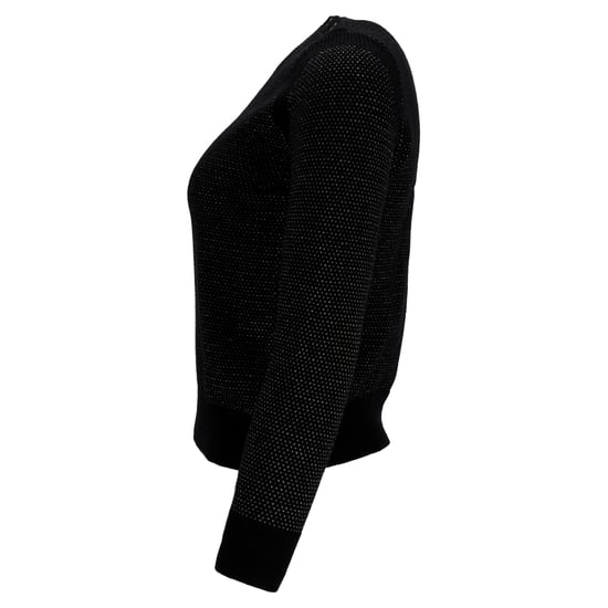 A.P.C. Glitzernder Pullover mit Knopfverzierungen aus schwarzer Merinowolle - Image 2