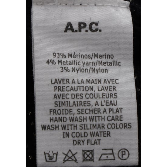 A.P.C. Glitzernder Pullover mit Knopfverzierungen aus schwarzer Merinowolle - Image 5