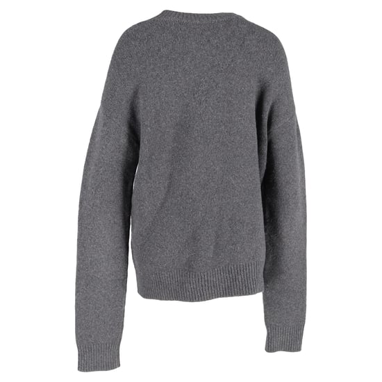Balenciaga Strickpullover mit Rundhalsausschnitt aus grauer Wolle - Image 3
