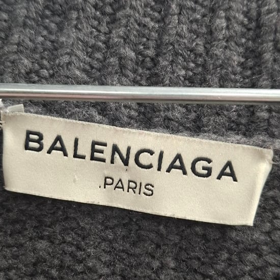 Balenciaga Strickpullover mit Rundhalsausschnitt aus grauer Wolle - Image 5