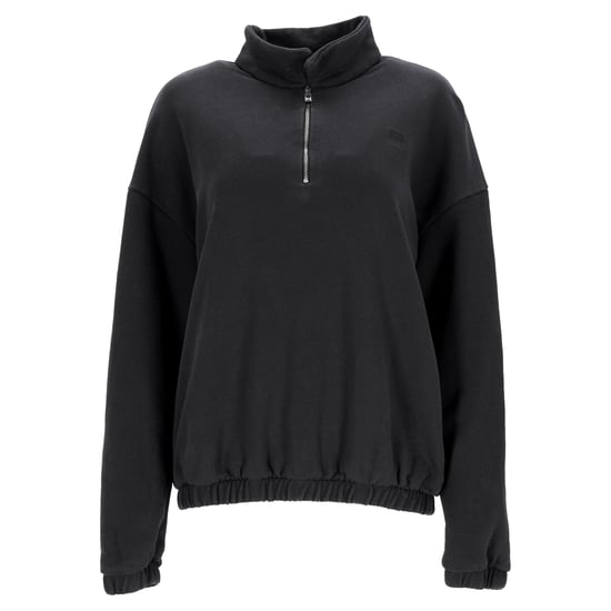 Toteme Pullover mit halbem Reißverschluss aus schwarzer Baumwolle - Image 1
