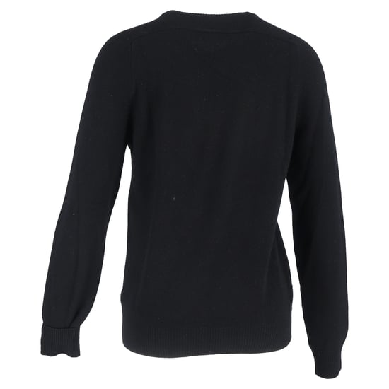 Saint Laurent Pullover mit Rundhalsausschnitt und Spielkartenstickerei aus schwarzem Kaschmir - Image 3