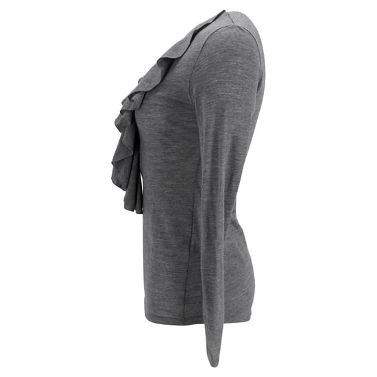 Balmain Pullover mit Rüschenakzenten aus grauer Wolle - Image 2