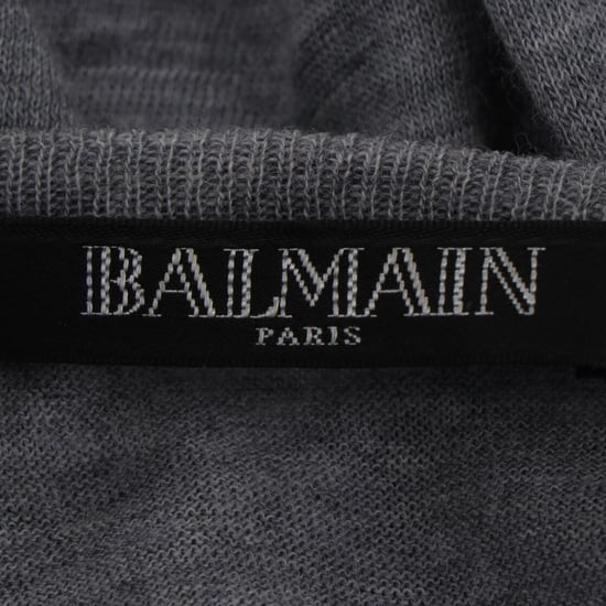 Balmain Pullover mit Rüschenakzenten aus grauer Wolle - Image 4