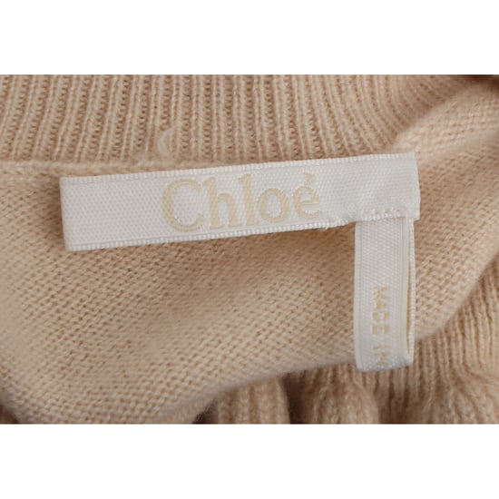 Chloé Rüschenpullover mit halben Ärmeln aus beigefarbenem Kaschmir - Image 4