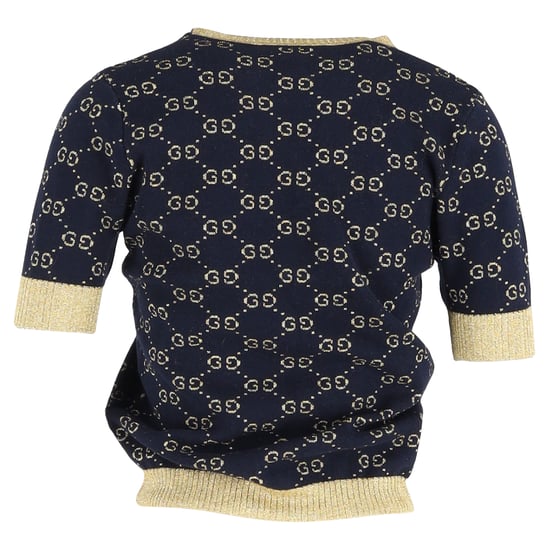 Gucci GG Lamé-Top aus marineblauer Baumwolle - Image 3