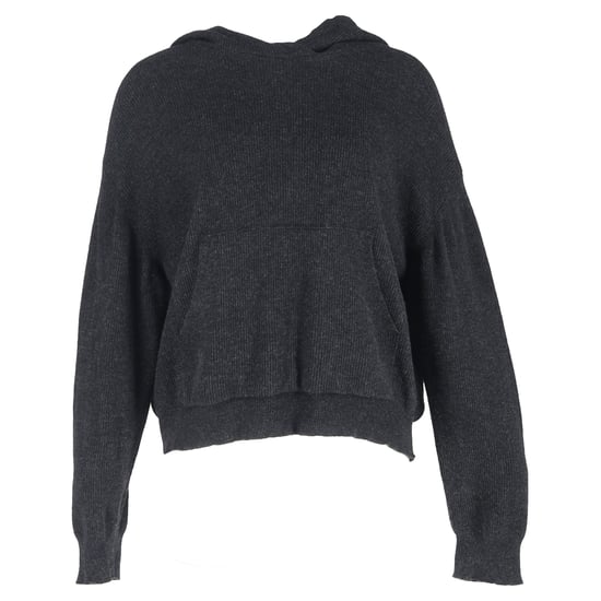 Nanushka Rippstrick-Hoodie aus grauer Wolle - Image 1