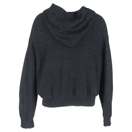 Nanushka Rippstrick-Hoodie aus grauer Wolle - Image 3