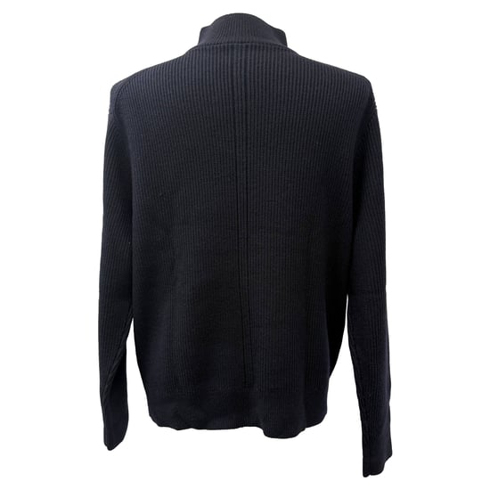 Theory Halbzipper gestrickter Pullover aus schwarzer Merinowolle - Image 3