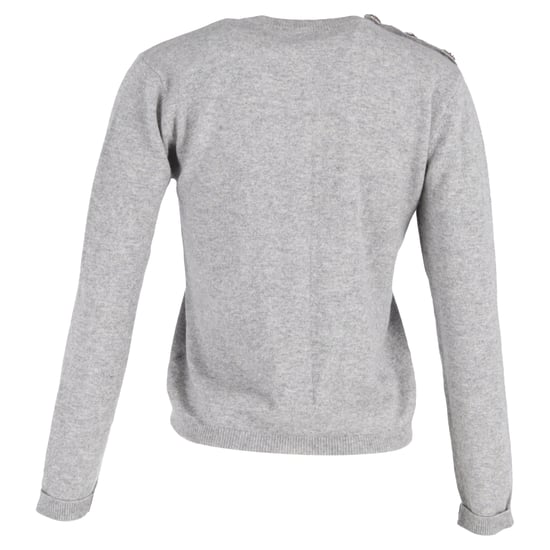 Ganni Kristallverzierter Pullover aus grauem Kaschmir - Image 3