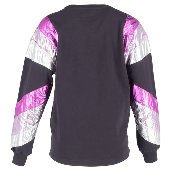 Isabel Marant Menji Metallic Stripe Sweatshirt aus verwaschenem schwarzem Baumwollstoff - Image 3