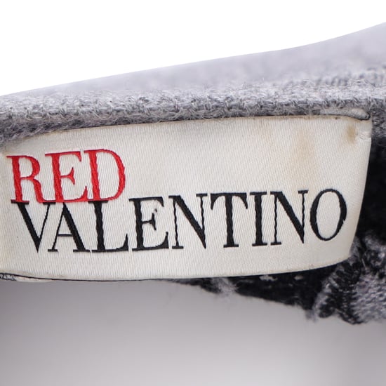 RED Valentino Strickjacke mit Schleifenverzierung aus grauer Wolle - Image 4