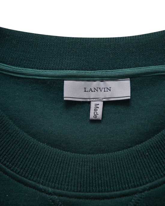 Lanvin Strickpullover mit Kettenstich aus grüner Wolle - Image 4