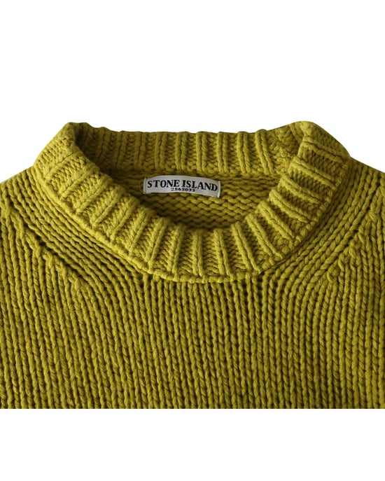 Stone Island Grobstrickpullover mit Rundhalsausschnitt aus gelber Wolle - Image 3
