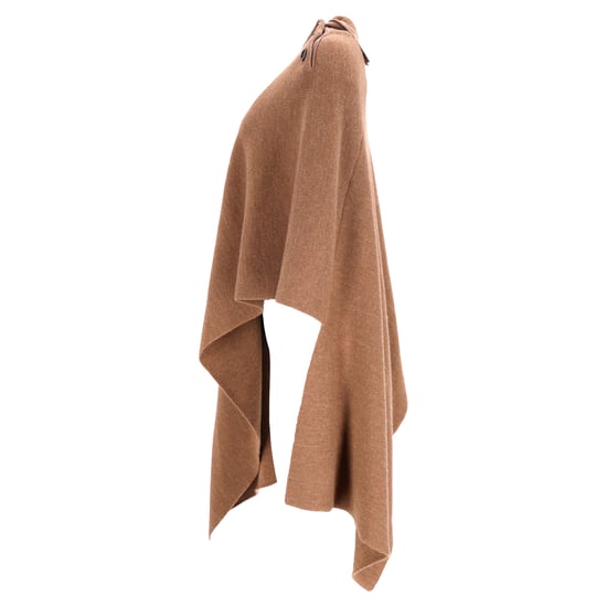 Chloé Strickcape mit Knöpfen aus brauner Wolle - Image 2