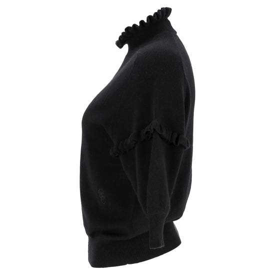 Chloé Rüschenpullover mit halben Ärmeln aus schwarzem Kaschmir - Image 2
