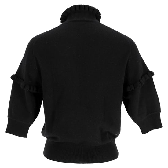 Chloé Rüschenpullover mit halben Ärmeln aus schwarzem Kaschmir - Image 3