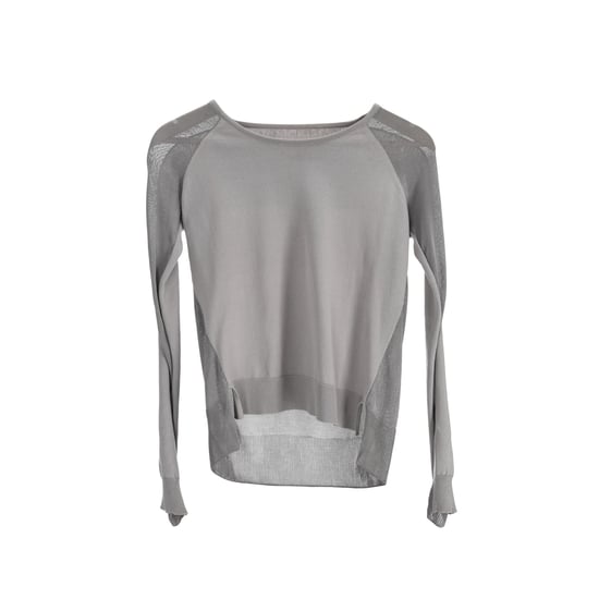 MM6 by Maison Margiela Pullover aus grauer Baumwolle - Image 1