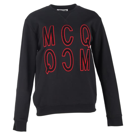 MCQ Velvet Logo Pullover aus schwarzer Baumwolle - Image 2