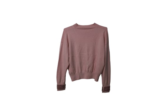 Alexander Wang Pullover mit Kristallbündchen aus rosa Wolle - Image 4