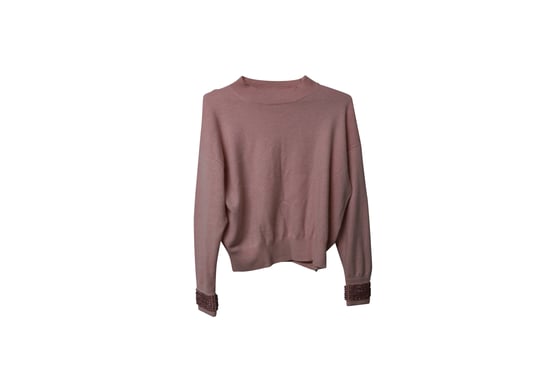 Alexander Wang Pullover mit Kristallbündchen aus rosa Wolle - Image 5