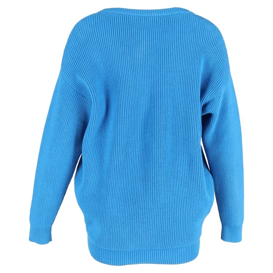 Balenciaga V-Ausschnitt-Pullover aus blauer Baumwolle - Image 3