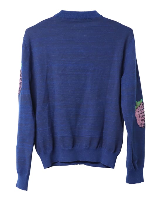 Acne Studio Koray Frucht-Jacquard-Pullover aus blauer Acrylwolle - Image 2