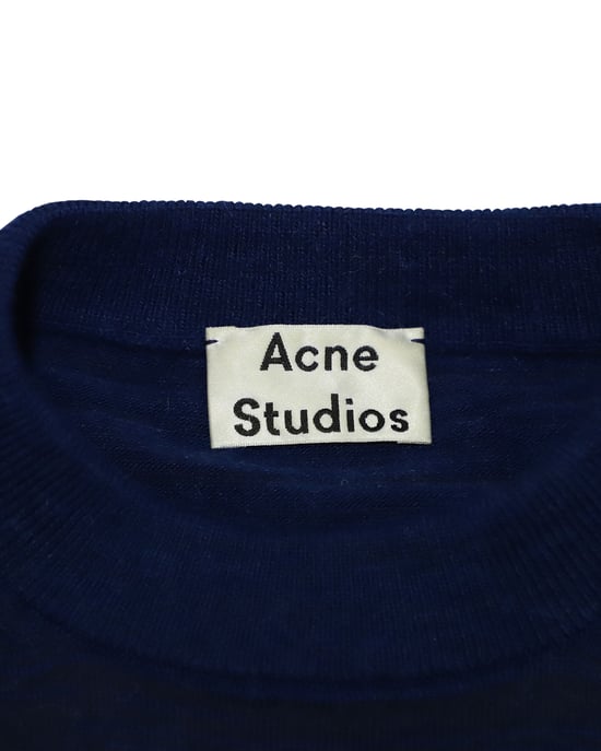 Acne Studio Koray Frucht-Jacquard-Pullover aus blauer Acrylwolle - Image 4