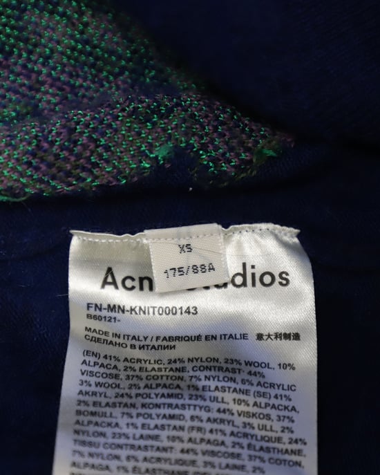 Acne Studio Koray Frucht-Jacquard-Pullover aus blauer Acrylwolle - Image 5