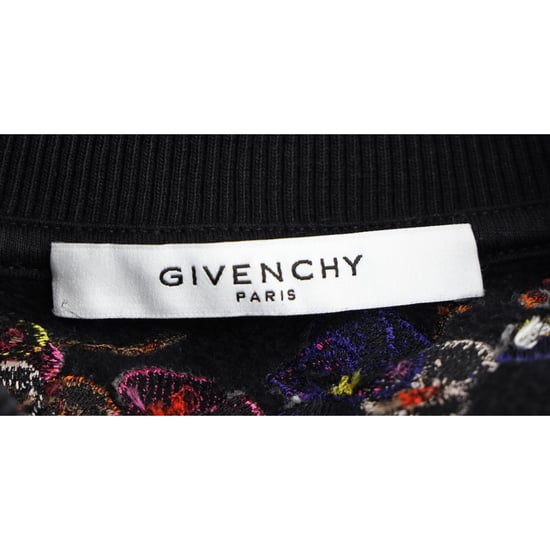Givenchy – Sweatshirt mit Blumenstickerei aus schwarzer Baumwolle - Image 4