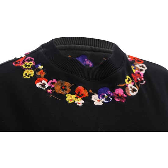 Givenchy – Sweatshirt mit Blumenstickerei aus schwarzer Baumwolle - Image 6