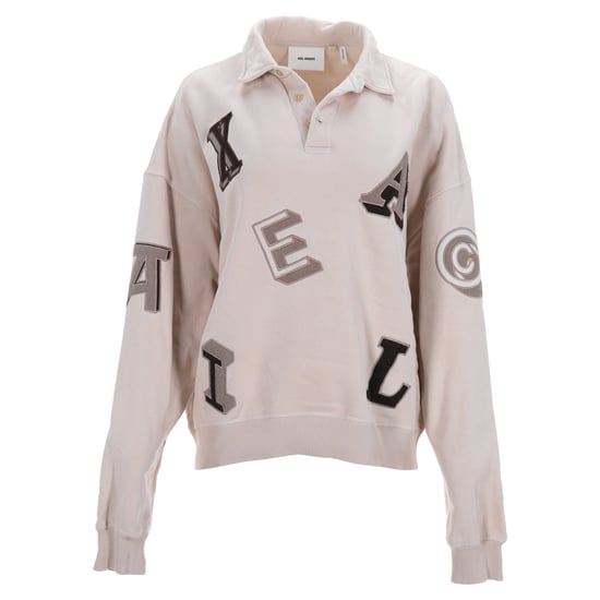 Axel Arigato – Pullover mit Typo-Kragen aus hautfarbener Baumwolle - Image 1