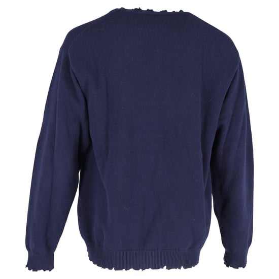 Balenciaga Pullover mit Logostickerei aus marineblauer Wolle - Image 3