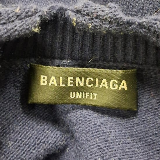 Balenciaga Pullover mit Logostickerei aus marineblauer Wolle - Image 4