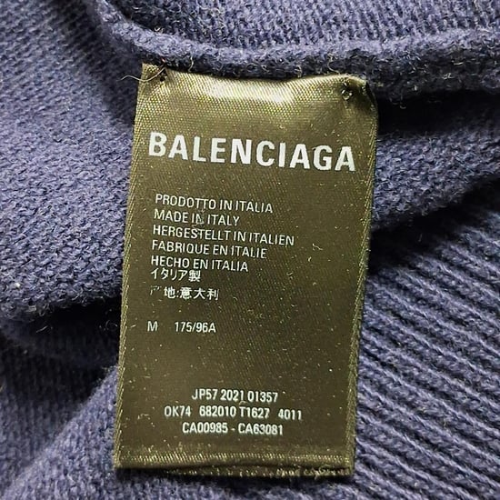 Balenciaga Pullover mit Logostickerei aus marineblauer Wolle - Image 6